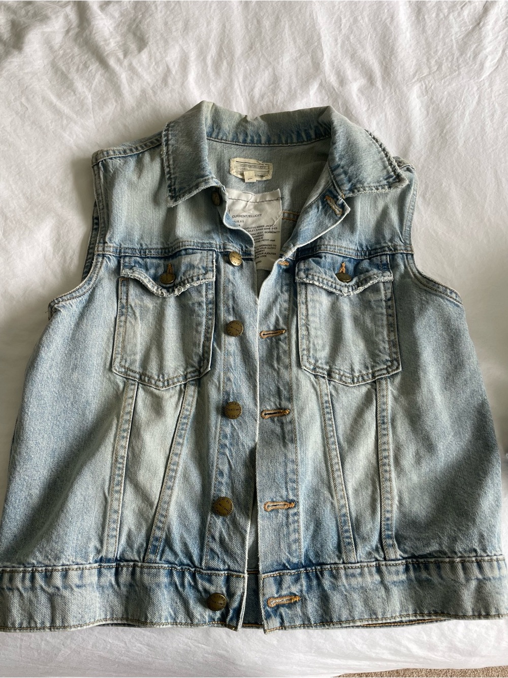 Current/Elliott Light Blue Denim Vest